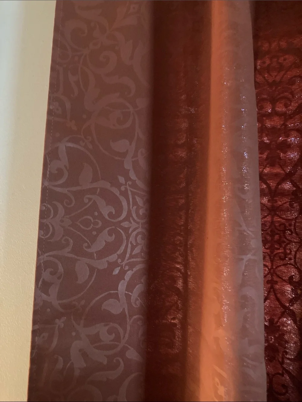 Home Expressions Jacquard Grommet Curtain Panel in Rust